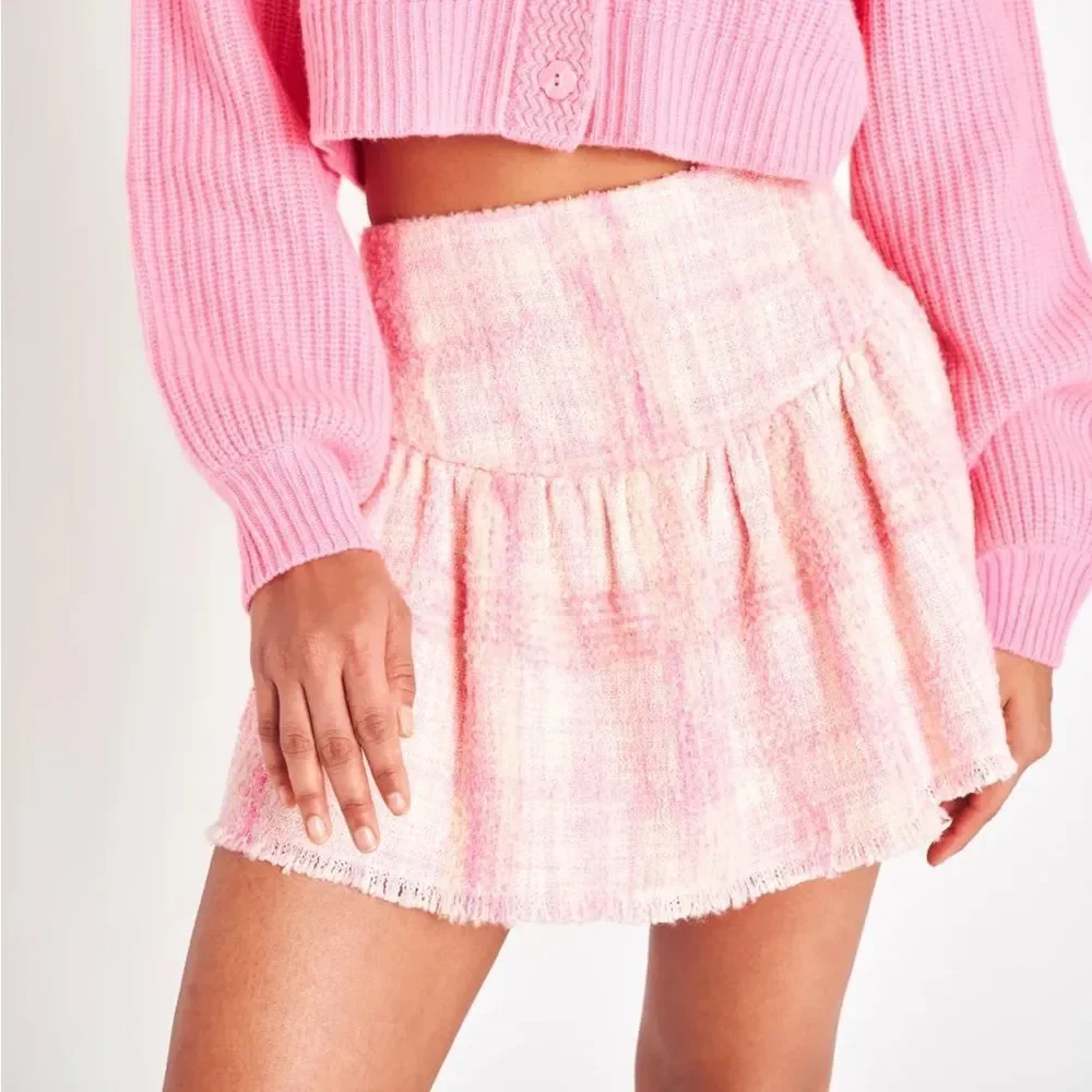 Loveshackfancy LIVELY TWEED MINI SKIRT